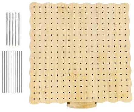 Crochet Blocking Board, Portable Crochet Boards, Handcrafted Mat with 10 Pegs, Crafting Knitting Tool for Beginners, Finishing, Decorative Projects 3.94x3.94 Inch