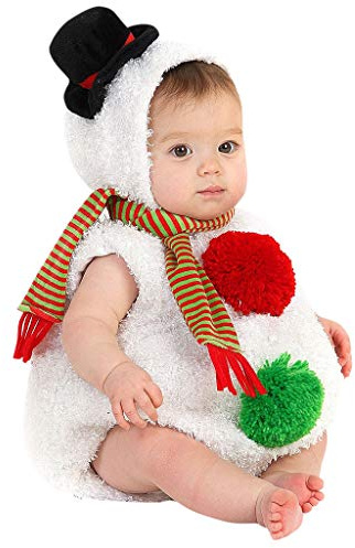 Navidad recién Nacido Disfraz Muñeco de Nieve Bebe, Disfraz Navidad, Body Bebe con Capucha, Ropa Mono sin Mangas de Dibujos Animados Y Conjunto de Bufanda, Cosplay para Bebé de Lana Trajes de Fiesta