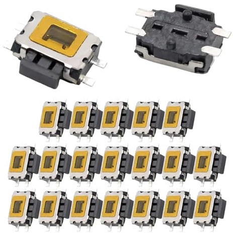 20 interruptores de botón SMT SMD de 4 pines, 4,7 x 3,5 x 1,6 mm, SMT, interruptor de tortuga, montaje en superficie, interruptor de botón, 0,1 A/5 V