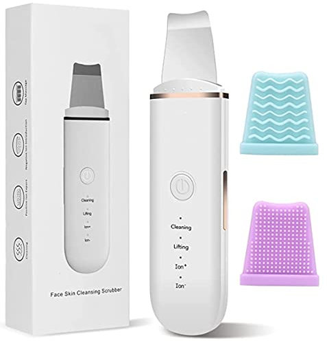 Espátula facial ultrasónica, espátula eléctrica para la piel, exfoliante facial, limpieza profunda, eliminación de puntos negros, poros, carga USB, 4 modos, portátil