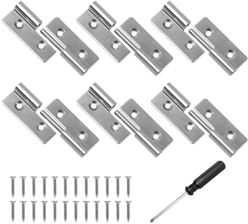 UTMACH 6 Stück Abnehmbare Scharniere Edelstahl Flaggenscharnier Klein 40 * 30mm Abnehmbare Türscharniere für Rechtshänder mit 24 Schrauben+ 1 Schraubendreher für Türen, Fenster, Schranktür