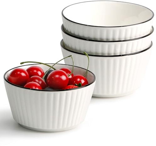 NUTRIUPS 4.5'' Juegos de 4 Cuencos, 350 ml Juego de Cuencos Cerámica, Boles de Postre, de Aperitivos