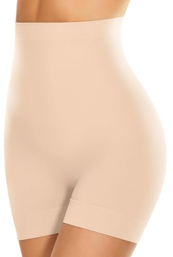 SIMIYA Women Tummy Control Knickers High Waisted Shapewear Slimming Underwear Comfort Body Shaper Beige S