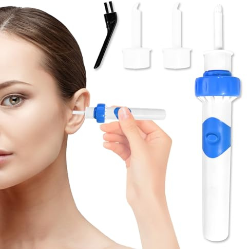 Aspirateur Oreille, Nettoyeur Oreille avec 2 Têtes de Rechange, Cerumen Nettoyage Outil D'élimination Du Cérumen, Cerumen Nettoyage Pour En-Fants Et Adultes