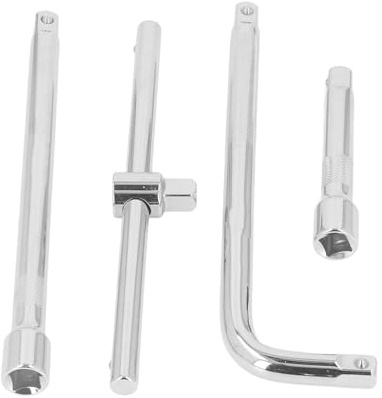 Set di barre di prolunga per presa di guida Chiave a T scorrevole in acciaio al cromo vanadio 4 pezzi Dimensioni multiple Connessione 1/2 pollice per manutenzione di automobili e