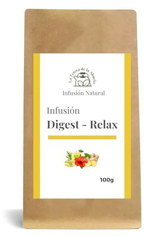 Infusión Digest Relax 100 g – Melisa, Manzanilla y Lavanda con Jengibre – Calma Digestiva y Bienestar Natural | La Tetera de la Abuela