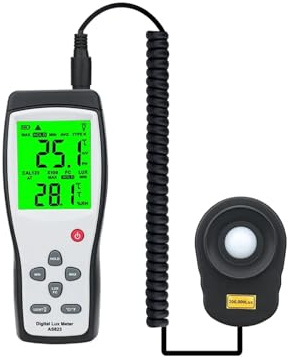 Medidor de luz, Medidor De Luz Luxómetro Digital 200000Lux Fotómetro Iluminómetro Espectrofotómetro para Medición Iluminación, Hogar y Oficina