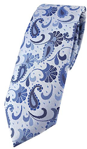 TigerTie - Corbata estrecha de diseño estampado paisley, Krawattengröße: ca. Länge 150 cm, Breite 6 cm