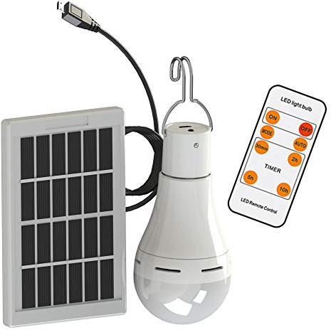 Mengjay Soldriven LED-lampa, bärbar USB-laddningslykta, spotlight, inomhus, kontor, kök, läsning med solpanel för vandring, utomhus, camping, tält, fiskebelysning