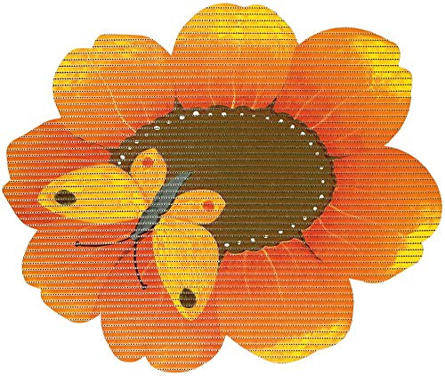 matches21 Weichschaum-Bodenbelag NOVA Sky Antirutschmatte Weichschaummatte Küche Bad Sonnenblume Schmetterling Ø 67 cm