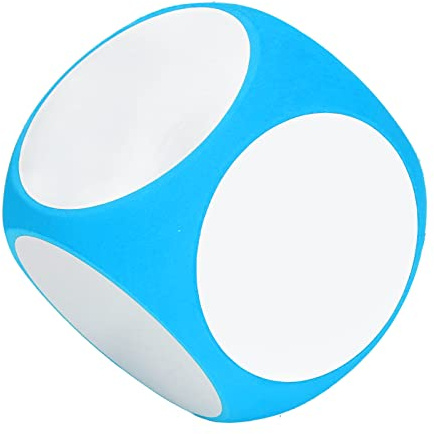 SUNGOOYUE Dadi Vuoti Fai-da-Te, Cancella Dadi Cubi Portatili Pulibili Scrivi su Dadi Accessorio Didattico in Bianco dai Colori Vivaci(Blu)