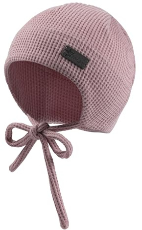 Sterntaler Beanie Waffelpique mit Bindeband für Mädchen - Baby Beanie Mädchen mit UV -Schutz 30 für Spielspaß an heißen Tagen - Leichte Mütze für Babys - mattrosa, 35