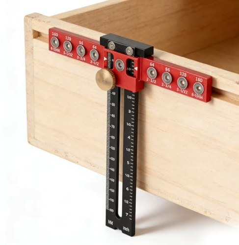 Adjustable Cabinet Hardware Jig, Aluminum Alloy Punch Locator Drill Guide Cabinet Handle Template, Cabinet Handle Jig Drawer Pull Jig Kitchen Door Handle jig Drilling Template for Installation Handle