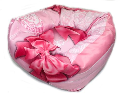 Russo Tessuti Cuccia Cuscino Lettino Cane Gatti da Interni Cuscino con Bordo Fantasia Random-Rosa
