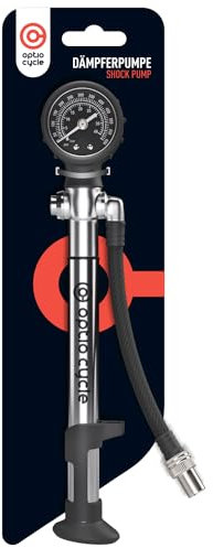 Optio Cycle Dämpferpumpe Fahrrad 600 PSI 40 Bar Fahrradpumpe mit Manometer - Hochdruckpumpe Gabelpumpe Dämpferpumpe Luftpumpe Fahrrad Passend für Stoßdämpfer Rockshox, Fox, Manitou