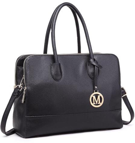 Miss Lulu Damen Aktentasche Handtasche 13 Zoll Laptoptasche Arbeitstasche Schultertasche Henkeltasche Retro Elegant Damen
