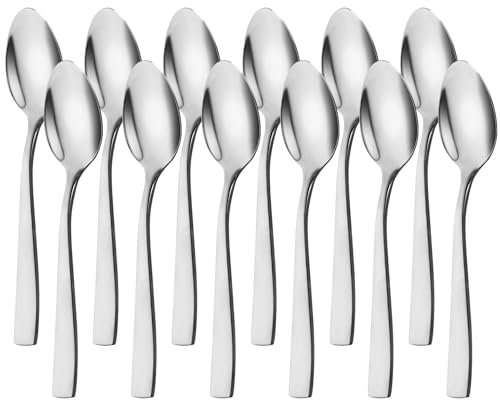 AMFUN Cucchiaino da caffè in acciaio inox, Acciaio INOX Mini Cucchiaini da Caffè, 12 Pezzi Cucchiaini da Tè, Lavabile in Lavastoviglie