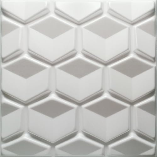 Deccart Amber Panneaux Muraux 3D | Plaques Murales Décoratives | Panneau Mural 3D Design | Idéal pour Faux Mur Mur 3D et Décoration Intérieure | Panneaux Décoratifs Mural (Blanc 2m²)