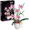 Orchidee Blume Bausteine Bausatz, Kaffeetasse künstliche Pflanze Spielzeug Baukasten, botanische Sammlung Modell für Home Décor, großes Geschenk für Geburtstag und Jahrestag für sie und ihn (3005)