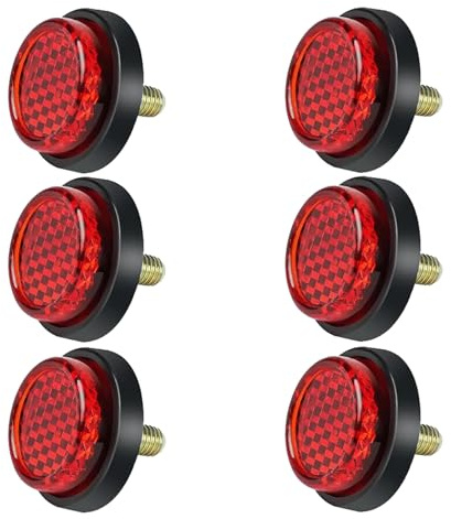 6 pezzi per bicicletta con occhi di gatto, riflettore per moto, riflettore posteriore, riflettore per moto, riflettore rosso, riflettore rotondo, disponibile trattore, bicicletta, bicicletta per