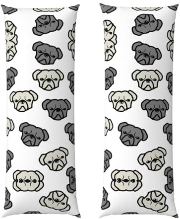 Merican Dog Head - Federa per cuscino a forma di testa di cane, in microfibra spazzolata, morbida, leggera, a strisce lunghe
