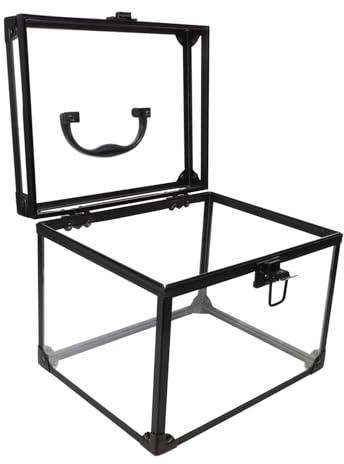 PACKOVE Caja Organizadora De Maquillaje Transparente con Cerradura Estuche De Viaje para Joyería y Cosméticos Caja De Exhibición para Tocador y Baño Maletín Portátil con Candado para