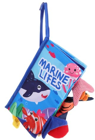 RORPOIR Éveil Garçon Fille Tissu Interactif avec Pages Froissées Thème Océan Sensoriel et Éducatif pour Né Garçon Fille