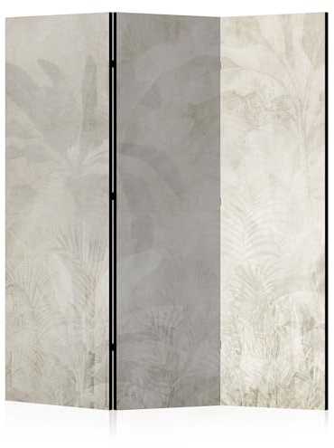 LUMASOUL Separe Divisorio Interno Bifacciale - Paravento da Interno 3 Pannelli Divisorio per Ambienti - Divisori per Interni con Motivo Feuilles - 135x172 cm