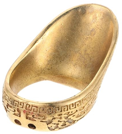 Healvian Anello in Ottone per Tiro con L’Arco con Cordino di Protezione Anello per Pollice da Caccia in Metallo 22Mm Protezione per Dita per Tiro Tradizionale e Allenamento all’Aperto