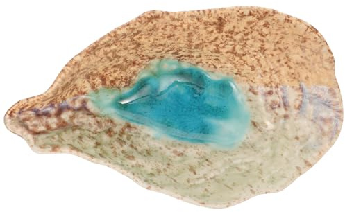 VICASKY Mangeoire Extérieure en Céramique 19 Cm Bleu Émaillé pour Jardin Décoration Écologique Plateau D’Abreuvoir Grosse Capacité pour Nourrir Insectes Volants et Abeilles