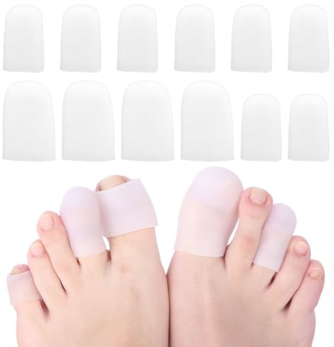 WUFKOP 12 Cappucci Protettivi in Silicone per Dita dei Piedi, Copridita con Gel, per Protezione da Calli, Vesciche e Unghie Incarnite – Ideali per Uso Quotidiano e Sport