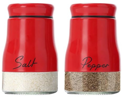 Salt-pepparströarset, kryddströarset, kryddburkar, 9,3 x 6 x 6 cm | Stor kapacitet, 9,3 x 6 x 6 cm, kryddförvaring, för kök matbord camping