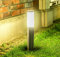 CGC Lighting Lampade Exterieur Chemin Borne lumineuse en acier inoxydable E27 Jardin Patio Porche Allée (Argent, Moyen)