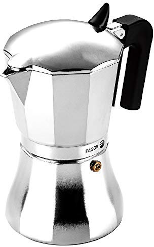 Fagor Cupy - Cafetera Italiana 6 Tazas, Aluminio Extra-Grueso, Todo Tipo de Cocinas, Inducción, NO APTA PARA LAVAVAJILLAS, Diseño Ergonómico