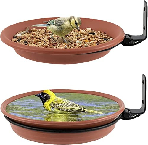 Abreuvoir Oiseaux, Mangeoire Plus Bain d'oiseaux à Suspendre pour Sauvages Bath Baignoire Suspendue Nourriture Mangoire,Kit De DéCoration De Jardin pour Attirer Les Oiseaux Sauvages
