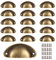 16 Pz Manici a Conchiglia, Maniglie per Cassetti Vintage, Maniglie per Porte e Pomelli per Armadietti da Cucina Semicircolari, Maniglie per Porte per Cassettiere per Mobili Maniglie con Viti(bronzo)