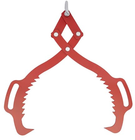 Holzgreifer Forstgreifer,Forstzange für Baumstämme bis 635 mm,1000 kg Zugkraft, Hebezange mit 2 Klemmdornen,Handpackzange für Forstwirtschaft, Viehzucht, Bauwesen (25 inch, Rot)