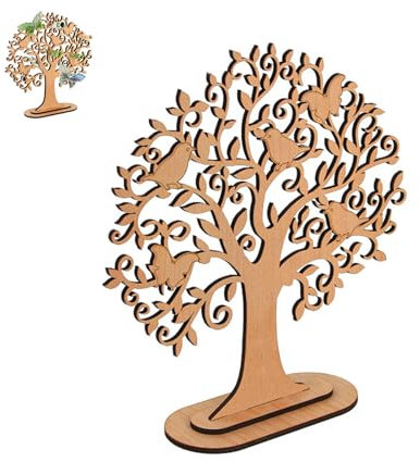 Geldbaum Holz Geldgeschenke Baum Des Lebens Dekoration, Geburtstag & Hochzeit Deko, Gästebücher, Geldbaum Geschenk Für Karte Foto Lottoschein Weihnachten Geburtstag Hochzeit Abschlussfeier (Brown)