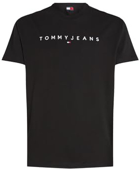 Tommy Jeans Tjm Reg Linear Logo Tee Ext Dm0Dm20744, Maglietta a Maniche Corte, Uomo, Nero (Black), XL