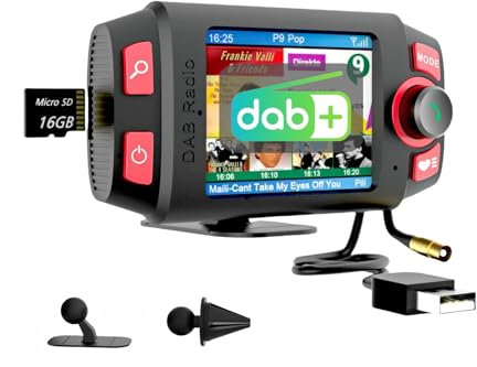 Epronic DAB/DAB+ Radio Adapter for Car Stereo, 2.4” LCD Display Portable DAB Radio Receiver with Bluetooth Handsfree FM Transmitter TF Play AUX Digital Car Radio Adapter