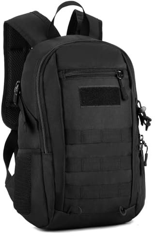 Explokit 10L 20L 30L Taktischer Rucksack Militär Daypack Wasserabweisend Wanderrucksäcke Outdoor Survival Backpack für Herren Damen Camping Wandern Reisen Jagd,Schwarz/Braun/Camo (#20L-Schwarz)