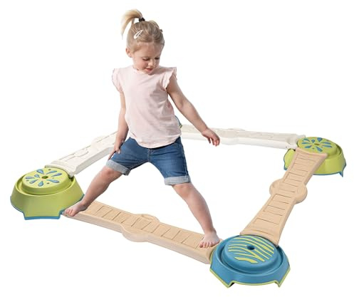 Smoby 7600840401 - Äventyrsbana - Motorikbana med 4 koner och 4 brädor - Upp till 3,5 m lång - Tillverkad av återvunnet material
