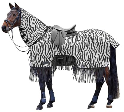 Waldhausen Couverture anti-mouches Zebra avec franges, 165 cm