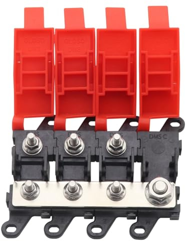 Knoruley Boîte à Fusibles Voiture 3 Voies Midi, Support de Fusible 200A, Type de Fusible Vissé, pour Alimentation de Voiture, Camion, Camping-Car, Distribution Marine, SUV, Support de Fusible MIDI