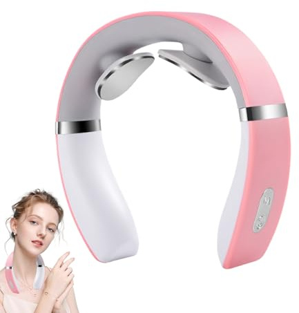 Neck Device, Cordless Massage Tool, Vibrating Heat Function, Deep Tissue Pressure Relief, 10 Adjustable Modes for Travel, Home Recovery Use, 6.26x6.14x1.61 Inches