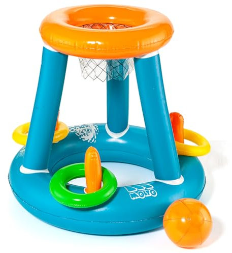 MOLTO | Jeu de Basket-Ball Gonflable pour Piscine et Jardin – Panier Gonflable pour Enfants – Jeu de Basket-Ball pour extérieur – Comprend Une Balle Gonflable