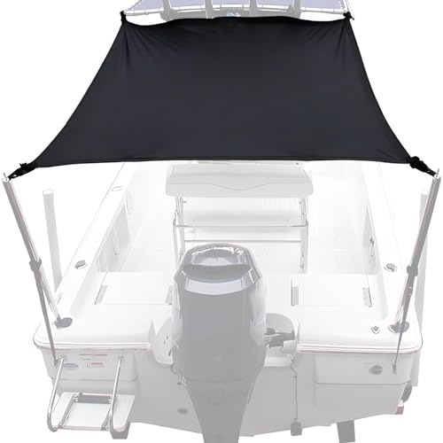 T-Top Boat Center Console Sunshade Extension - Marine Stern Awning Canopy Cover, Heavy-Duty 600D Oxford Cloth (Not Included Rods) (Size A)
