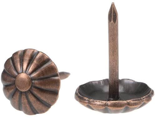 TOP-VIGOR 30Pcs Upholstery Tacks 11 x 16mm, Decorative Furniture Nails and Thumb Pins for Sofa, Craft and Antique Upholstery Projects (Copper)