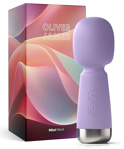 Mini vibratore di Oliver James – Wand vibratore ricaricabile in silicone con 5 velocità e 5 modalità, sex toy discreto per donne, 12,5 cm × 4,3 cm (Lilla Pastello)
