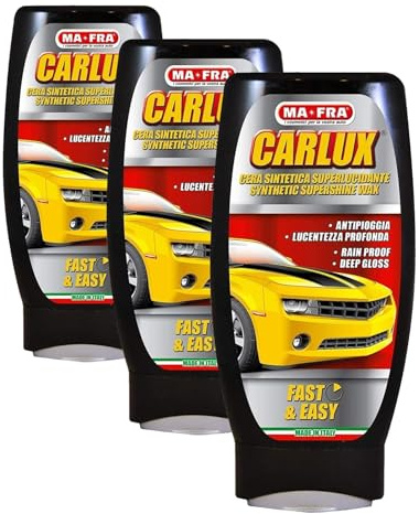 MAFRA, Carlux - Cera Auto Sintetica Protettiva Superlucidante con Effetto Anti-Pioggia e Anticalcare per una Protezione Idrorepellente, Dona una Lucentezza Profonda che Dura nel Tempo, Formato 250ml